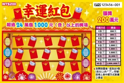 200元刮刮樂 幸運紅包